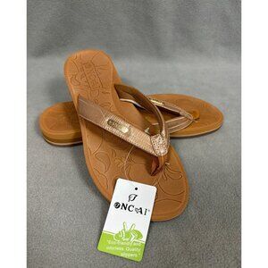 ONCAI Women's Thong Flip Flops Yoga Mat Comfortable Arch Support  Tan 10 NWT's.